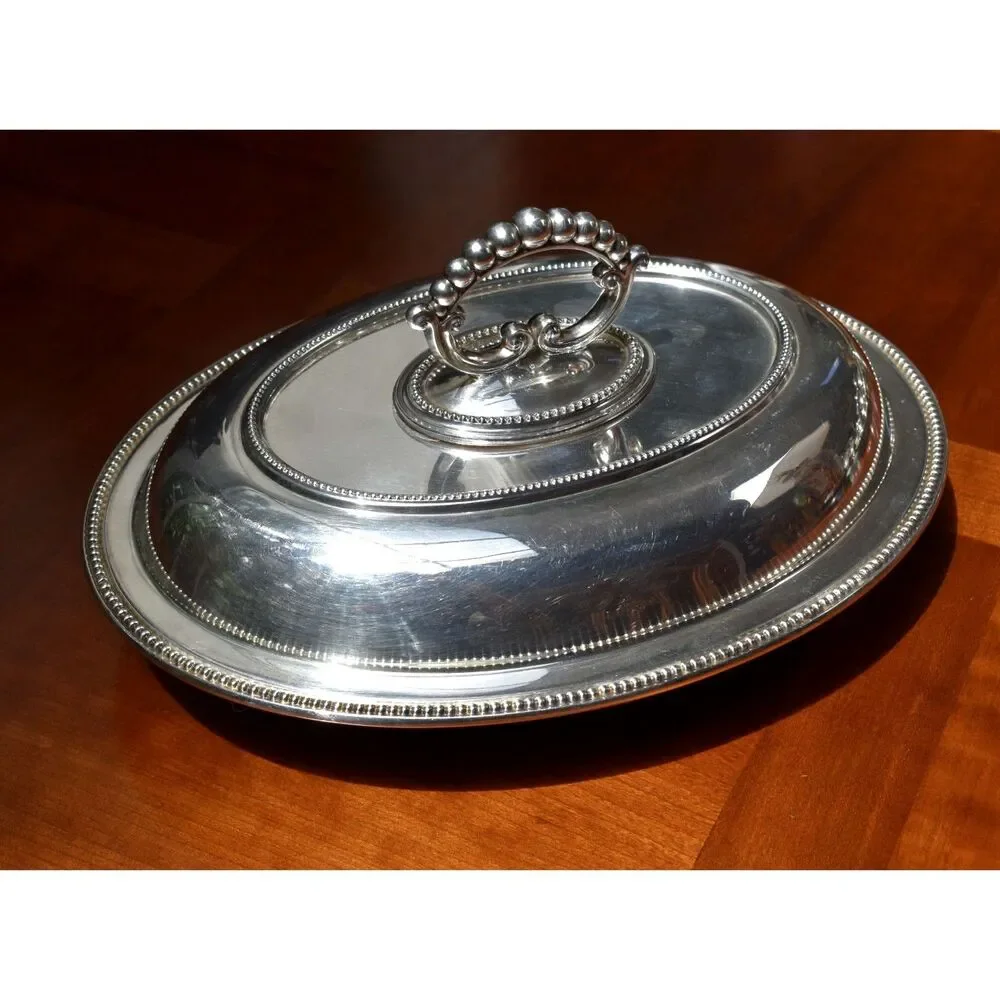 Antique William Hutton Sheffield Silverplate Covered Serving Dish Victorian